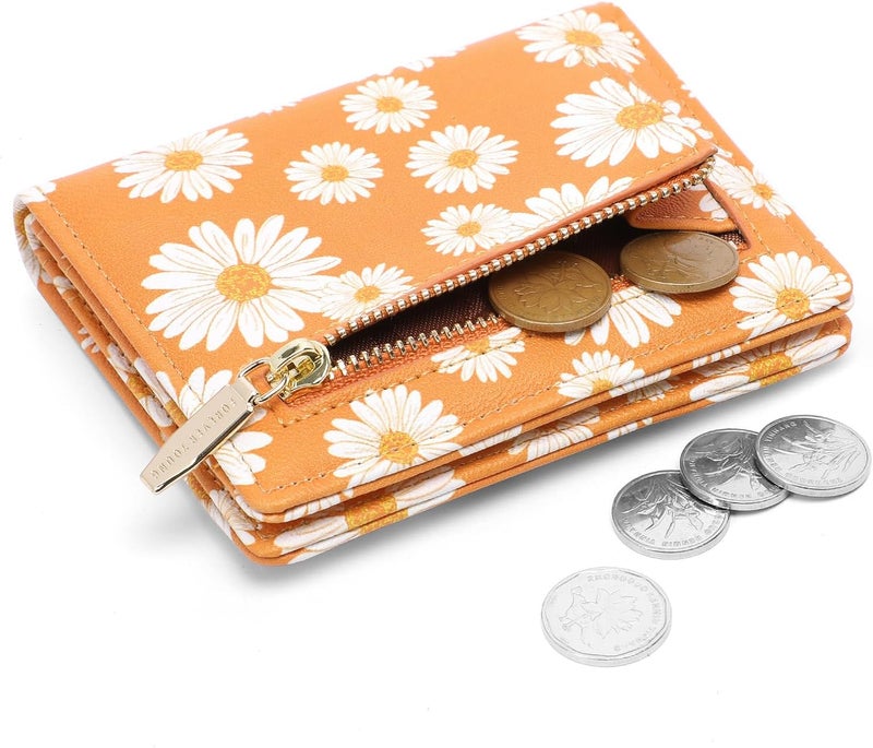 Altally Small Women Wallet RFID Blocking Bifold Pocket Wallet Slim Compact Ladies Purse Mini Wallets For Women (Flower) - Image 2